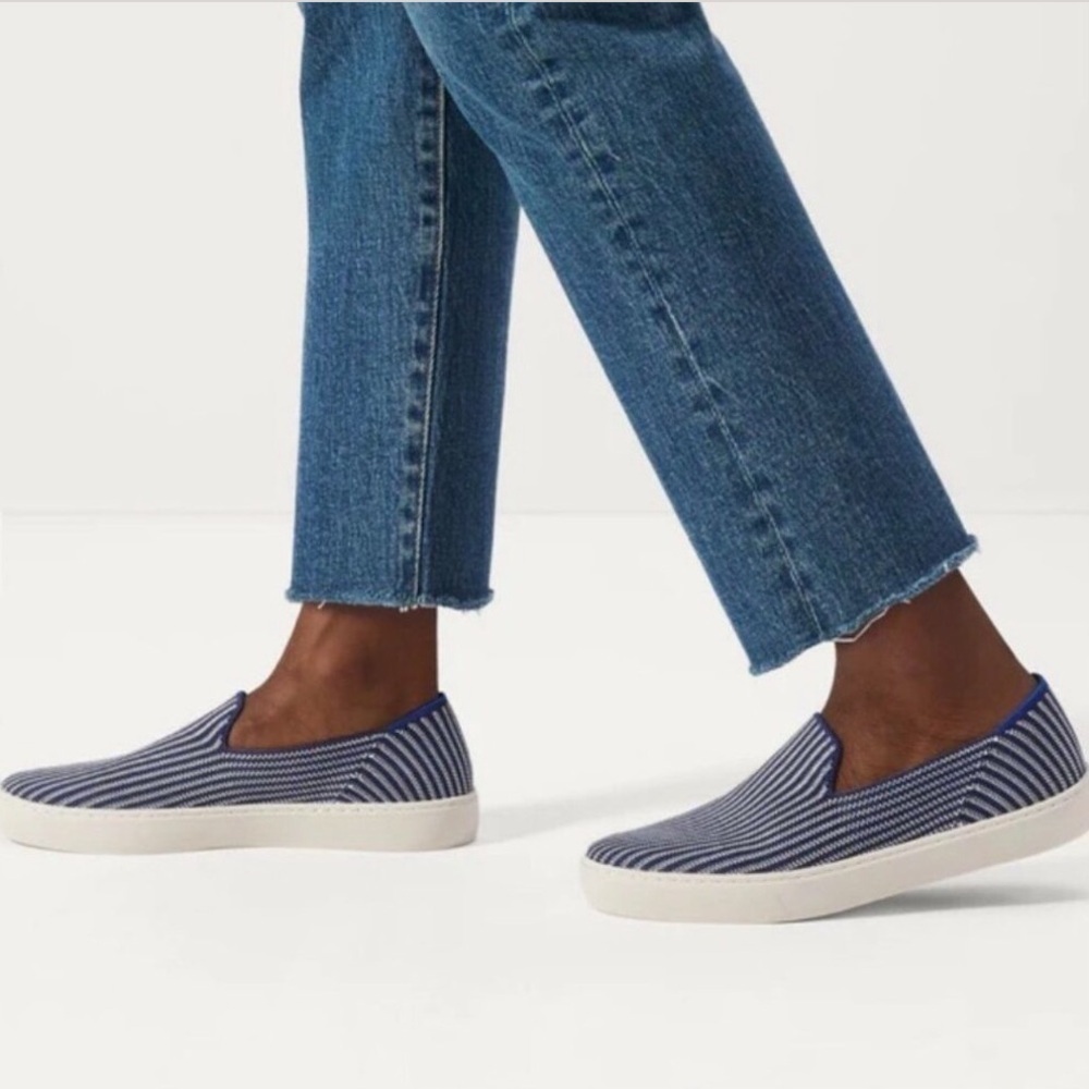 Rothy’s Riviera Pinstripe Slip On Sneakers Size 8
